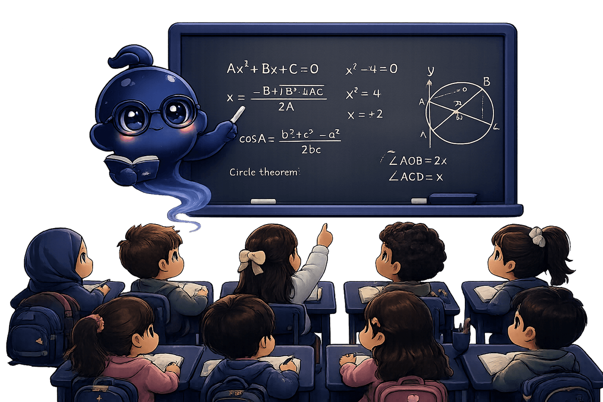 Genie teaching a classroom